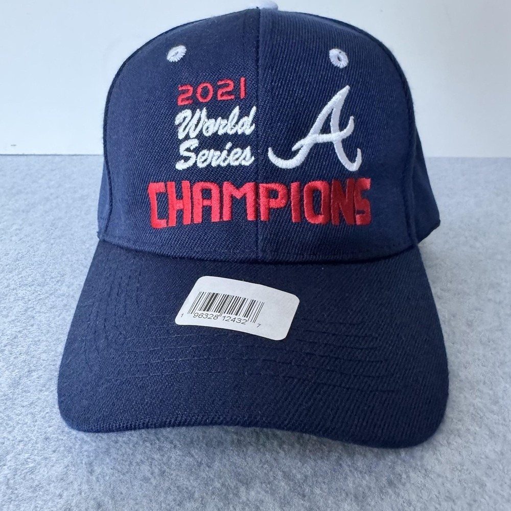Atlanta Braves Hat Strap Back Mens One Size Blue MLB 2021 World Series Champions